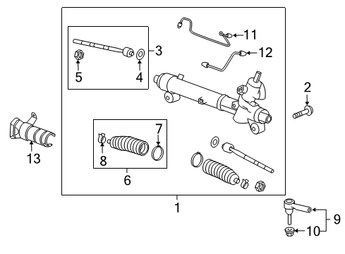 2012 Chevrolet Captiva Sport P/S Pump & Hoses, Steering Gear & Linkage Boot Kit Diagram for 19149838