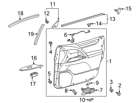 2018 Lexus LX570 Interior Trim - Front Door GARNISH, Front Door Lower Diagram for 67492-60130