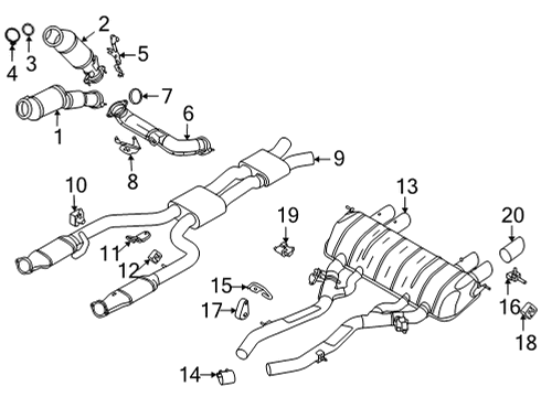 2021 BMW M4 Exhaust Manifold REAR MUFFLER WITH EXHAUST FL Diagram for 18309503715