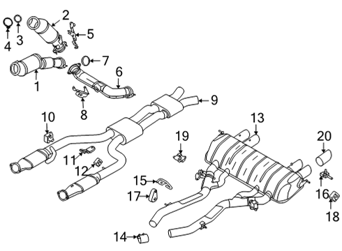 2021 BMW M4 Exhaust Manifold TAILPIPE TIP, BLACK CHROME Diagram for 18308096126