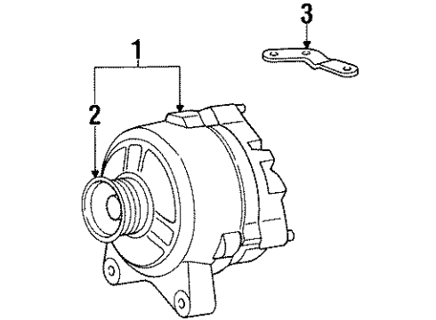 1994 Lincoln Town Car Alternator Rear Bracket Diagram for F4AZ10153B