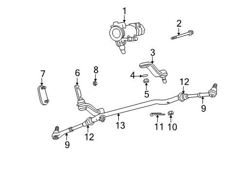 1999 Dodge Durango P/S Pump & Hoses, Steering Gear & Linkage Arm-Steering Link Diagram for 52106084AA