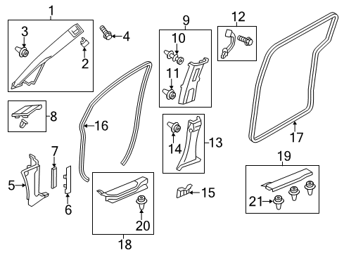 2012 Honda Odyssey Interior Trim - Pillars, Rocker & Floor Bolt-Washer (5X14) Diagram for 93404-05014-08