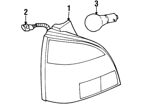 1999 Saturn SW2 Tail Lamps Lamp, Tail Diagram for 21110378