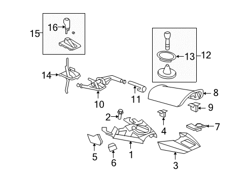 2008 Saturn Sky Parking Brake Lever Asm-Manual Transmission Control *Omni Khaki Diagram for 25871260