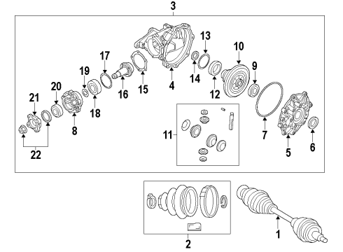 2017 Chrysler 300 Front Axle, Axle Shafts & Joints, Differential, Drive Axles, Propeller Shaft SHIM-Drive PINION Bearing Diagram for 5161649AA