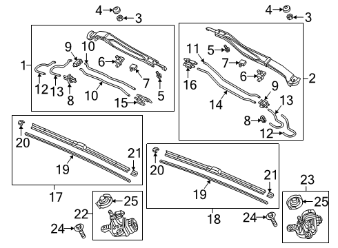 2021 Honda Clarity Wipers Arm, Windshield Wiper Diagram for 76600-TRT-A04
