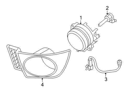 2006 Ford Focus Front Lamps - Fog Lamps Fog Lamp Assembly Diagram for 3W3Z-15200-AB