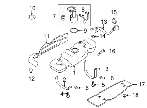 2009 Ford F-150 Fuel System Components Filler Pipe Diagram for 9L3Z-9034-M