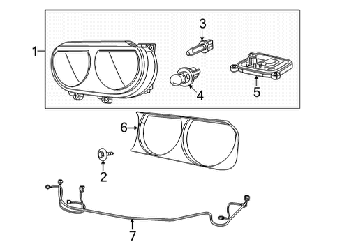 2013 Dodge Challenger Headlamps RETAINER-Ball Stud Diagram for 4806111AA