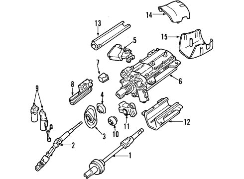 2003 Lincoln LS Steering Column & Wheel, Steering Gear & Linkage Column Assembly Diagram for 6W4Z-3C529-AA