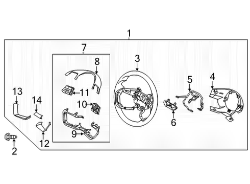 2021 Hyundai Elantra Steering Column & Wheel, Steering Gear & Linkage Switch Assy-Strg Remote Cont R Diagram for 96720-AA170-YFR