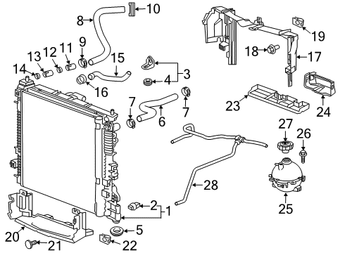 2021 Chevrolet Blazer Radiator & Components Lower Hose Diagram for 84863063