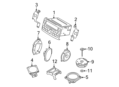 2009 Nissan Rogue Sound System Bracket-Radio Mounting, LH Diagram for 28039-JM00A
