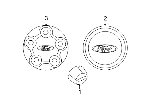 2001 Ford Explorer Sport Trac Wheel Covers & Trim Wheel Cap Diagram for 1L5Z-1130-AA