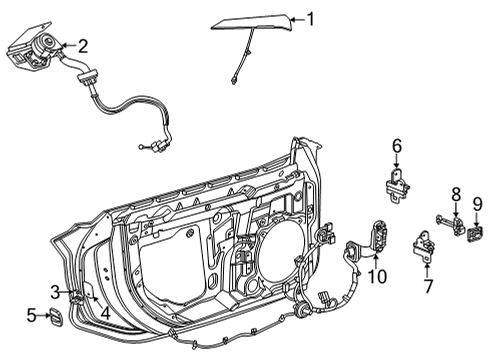 2020 Chevrolet Corvette Lock & Hardware Handle, Outside Diagram for 84870971