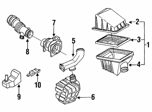 1991 Nissan Sentra Filters Cover Assembly-Air Cleaner Diagram for A6526-72Y00