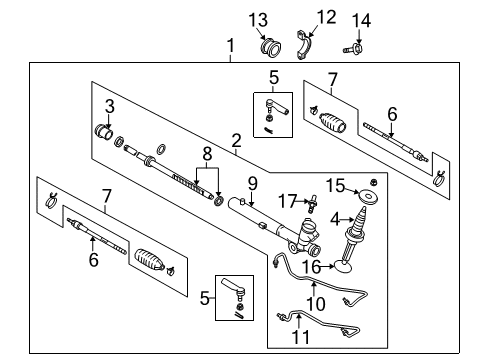 2003 Infiniti FX35 Steering Column & Wheel, Steering Gear & Linkage Socket Kit-Tie Rod, Outer Diagram for D8F40-CG80A