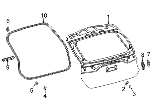 2021 Toyota Venza Gate & Hardware Stopper Diagram for 67281-48030