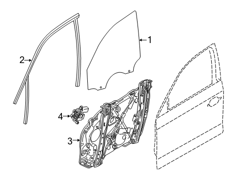 2021 BMW 330e Front Door WINDOW GUIDE, RIGHT FRONT DO Diagram for 51337407404