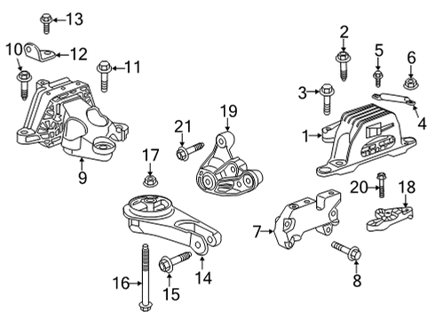 2022 Buick Envision Engine & Trans Mounting Transmission Mount Bracket Diagram for 84787735