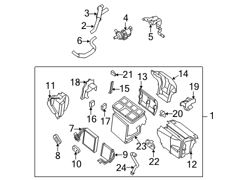 2007 Nissan Altima Air Conditioner Heating Unit Assy-Front Diagram for 27110-JA100