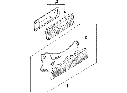 1989 Nissan 300ZX Rear Combination Lamps, Backup Lamps Lamp Assembly-Rear Combination LH Diagram for 26555-21P00