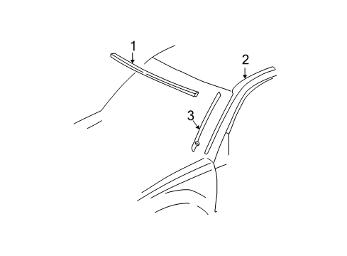 2005 Toyota RAV4 Reveal Moldings Reveal Molding Fastener Diagram for 75548-42011