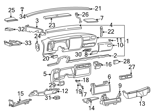 1995 GMC Jimmy Instrument Panel Modulator Connector Diagram for 12102628