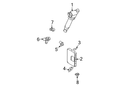 2005 Toyota Sienna Ignition System Ignition Coil Assembly Diagram for 90080-19025