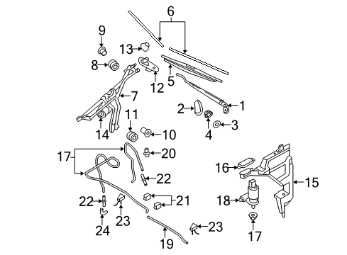 2007 Mini Cooper Wiper & Washer Components Double Wash Pump Diagram for 67128377987