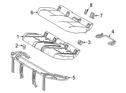 2021 Lexus UX250h Rear Seat Components Rear Seat Cover Sub-Assembly Diagram for 71075-76360-03