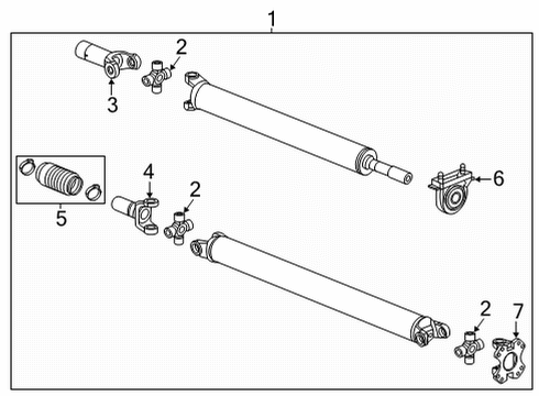 2022 Chevrolet Silverado 3500 HD Drive Shaft - Rear Boot Diagram for 15898093