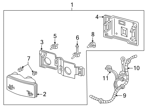 1999 GMC C2500 Headlamps Harness Asm-Fwd Lamp Wiring Diagram for 15302417