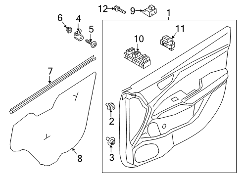 2020 Hyundai Accent Mirrors Mirror Assembly-Outside Rear View, LH Diagram for 87610-J0030