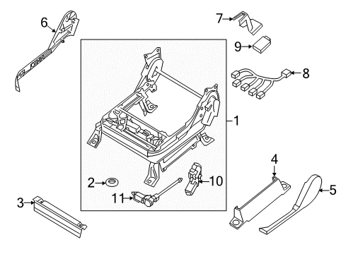 2008 Nissan Armada Power Seats Motor Assembly-Front Seat Slide, L Diagram for 87562-C990A