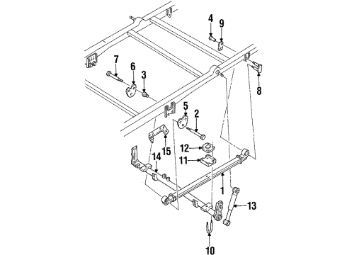1999 Mercury Villager Rear Axle, Stabilizer Bar, Suspension Components Leaf Spring Mount Bushing Diagram for XF5Z-5781-CA