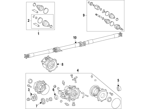 2020 Toyota Highlander Axle Shafts & Joints, Differential, Drive Axles, Propeller Shaft Drive Shaft Assembly Diagram for 37100-48070