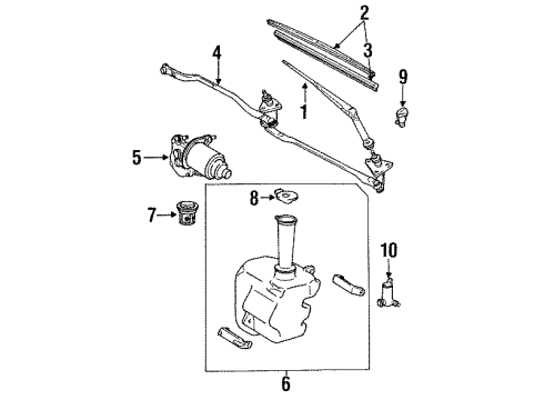 1990 Lexus ES250 Wiper & Washer Components Windshield Wiper Arm Assembly Diagram for 85210-32060