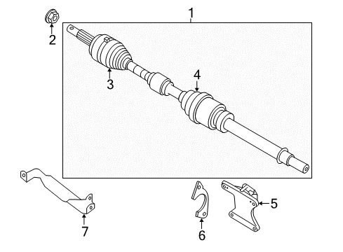 2018 Nissan Sentra Drive Axles - Front Shaft Assembly-Front Drive RH Diagram for 39100-4AF0D