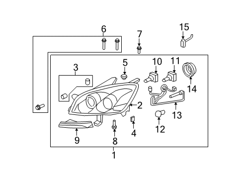 2009 Saturn Outlook Headlamps Wire Harness Diagram for 25999096