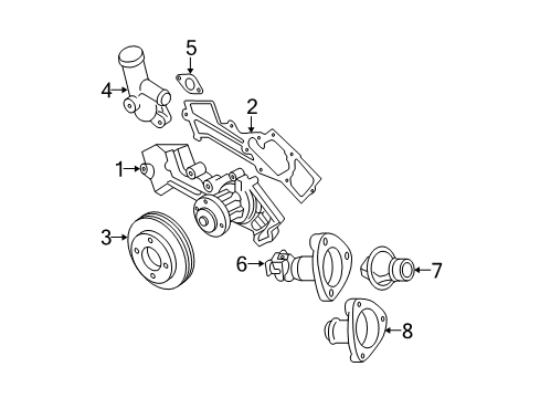 2000 Nissan Xterra Water Pump Water Outlet Diagram for 11060-4S100