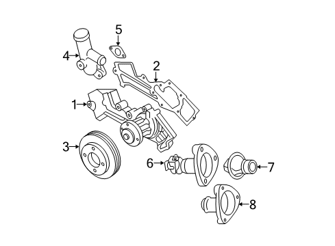 2000 Nissan Xterra Water Pump Gasket-Water Outlet Diagram for 11062-9Z000