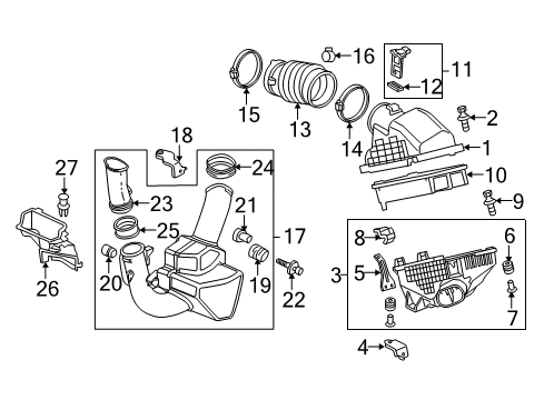 2012 Acura RL Filters Clip, Air Cleaner Diagram for 17217-RNA-A00