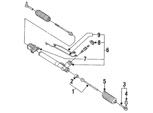 1986 Cadillac Fleetwood P/S Pump & Hoses, Steering Gear & Linkage Boot Kit, Steering Gear Diagram for 7843190