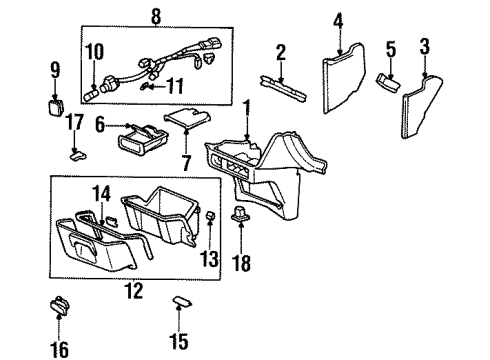 1997 Honda Odyssey Front Console Holder, Console Box Light Diagram for 77294-SX0-000