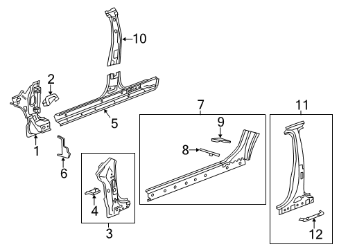 2014 Chevrolet Malibu Center Pillar, Hinge Pillar, Rocker Panel Drain Valve Diagram for 13308342