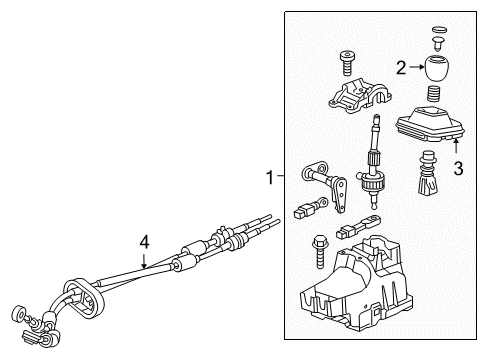 2014 Chevrolet Cruze Center Console Gear Shift Assembly Diagram for 25194004