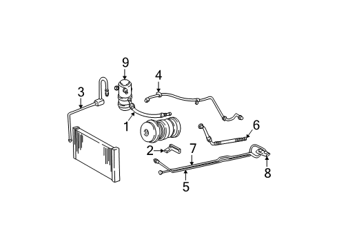 1994 Chevrolet Astro Air Conditioner Tube Asm-Auxiliary A/C Outlet Diagram for 15959981