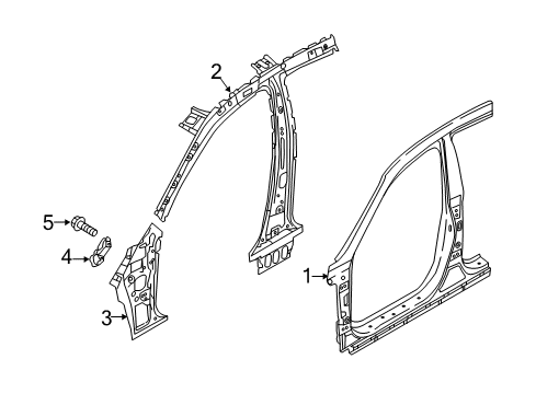 2019 Kia Optima Aperture Panel Pillar Assembly-Center Inner Diagram for 71401A8500